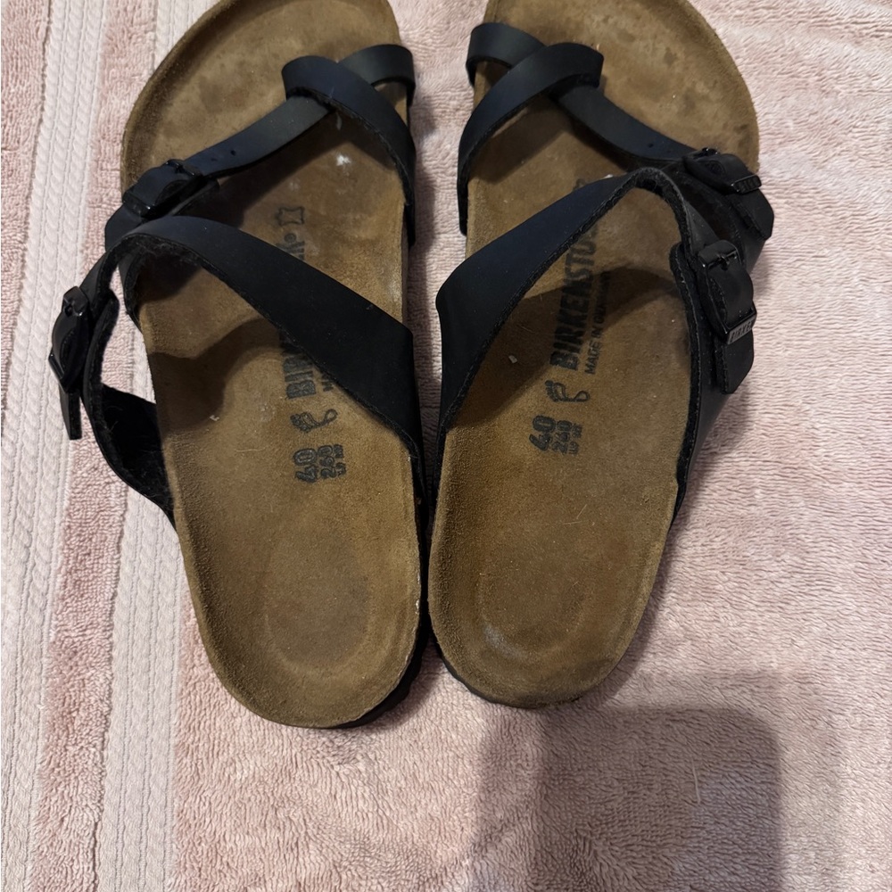 Birkenstock Women's Black and Brown Sandals